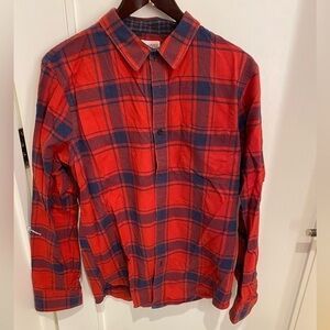 1901 blue and red flannel shirt. L